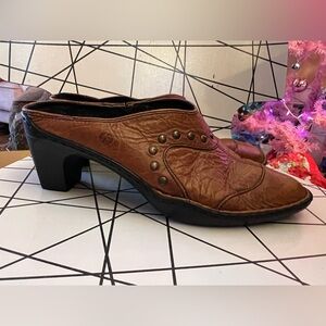 Josef Seibel the European comfortable shoe size 39 brown slide heels with studs